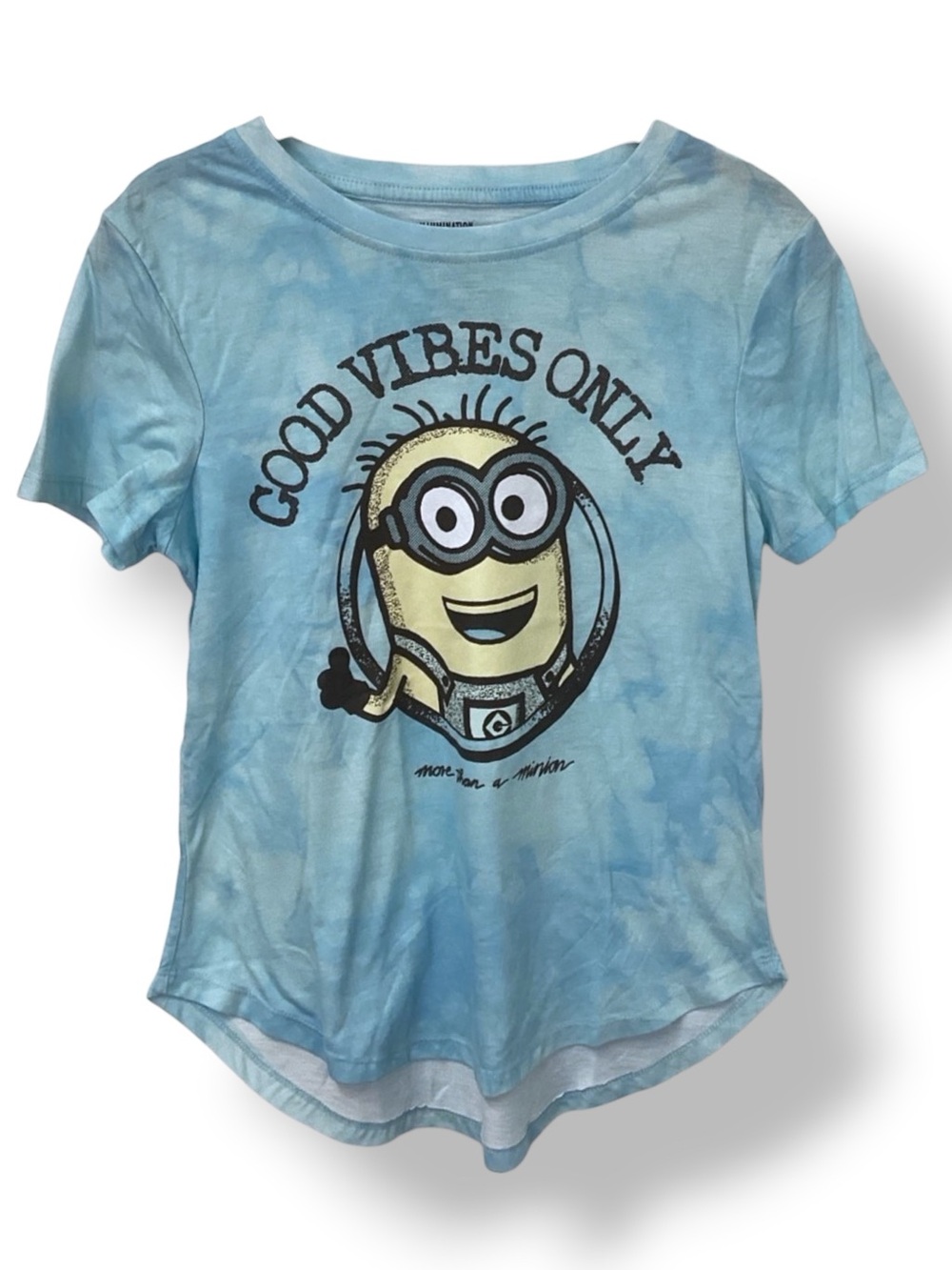 Illumination Juniors Minions Tie Dye Graphic Tee Retro 90s Y2K Kidcore Blue M